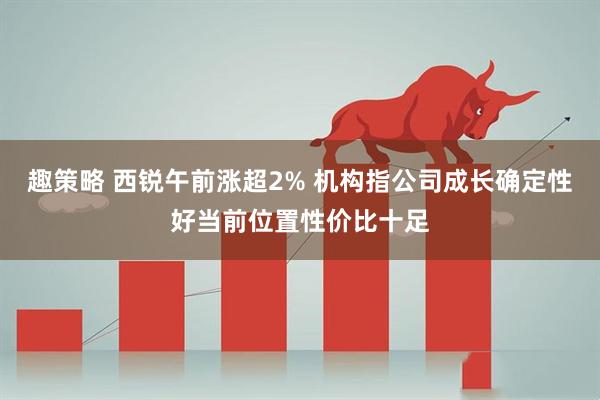 趣策略 西锐午前涨超2% 机构指公司成长确定性好当前位置性价比十足