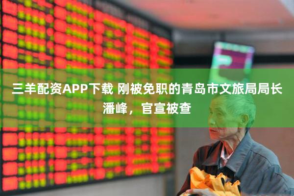 三羊配资APP下载 刚被免职的青岛市文旅局局长潘峰，官宣被查